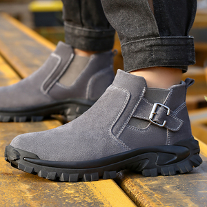 Chaussures de sécurité à embout d'acier pour hommes et femmes, bottes de travail en <span class=keywords><strong>daim</strong></span>, bottes de sécurité anti-perforation, chaussures de protection industrielles imperméables - Product Image 4