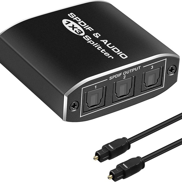 NYT Plastic Optical Fiber Distributor 1 in 3 Out SPDIF Audio Fiber Port Supports Dolby 51/71