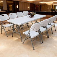 Tables en plastique en gros, rectangulaires, 6 pieds et chaises pour événements festifs, diamètres de 70 cm