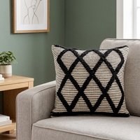 Housse de coussin et d'oreiller décorative tissée à la main en coton biologique, style bohème, design personnalisé, 100% coton, 45x45 CM, carrée, pour hôtel et maison