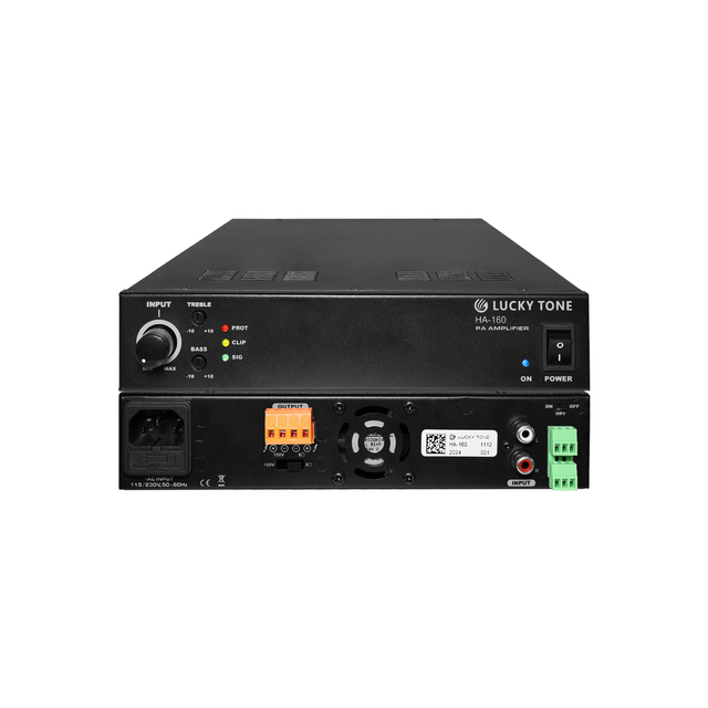 V Power Amplifier with Euro Block & RCA Inputs for Commercial Audio Systems