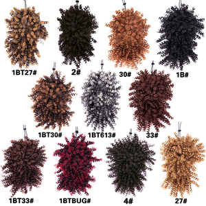 Coleta Afro <span class=keywords><strong>Natural</strong></span> con Flequillo, Cabello Sintético Corto con Cordón Ajustable para Mujeres Negras - Product Image 2