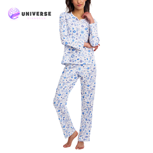 Personnalisé Ditsy Floral Tricoté Deux Pièces <span class=keywords><strong>Top</strong></span> Pantalon Sexy Dames Vêtements De Nuit D'été Ensembles Respirant Casual Home Wear Femmes Modèle Nouveau - Product Image 1