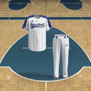 Maillot de baseball à broderie personnalisée OEM Maillot de sport d'équipe respirant blanc avec design de maillot de baseball club à rayures - Product Image 5