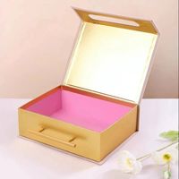 Beau travail grande boîte de rangement d'emballage cadeau conception de valise magnétique avec impression de gaufrage pour chaussures vêtements maquillage