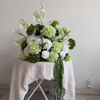 Weiß-Grünes Handgefertigtes Hochzeits-Blumenarrangement Künstlicher Calla-Lilien-Strauß Rose Hortensie 60cm Blumenball Tischdekoration