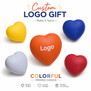 Cadeau promotionnel, utilisation quotidienne, balle anti-stress en PU en forme de cœur, impression personnalisée, jouet anti-stress à presser pour les événements d'entreprise, les campagnes, les écoles - Product Image 1
