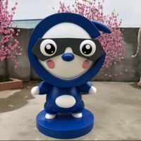 Escultura de Mascota de Dibujos Animados de Gran Tamaño Hecha a Medida, Estatua de Personaje de Marca Personalizada Impermeable de Fibra de Vidrio para Campañas en Plazas al Aire Libre