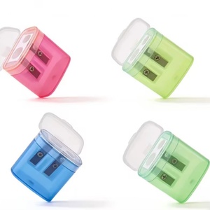 Sacapuntas Geométrico de Plástico Pequeño, Creativo y Promocional, de 2 Orificios, con Contenedor para Estudiantes, Venta al Por Mayor - Product Image 1