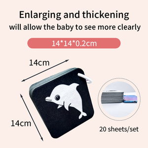 Tarjetas de Estimulación Visual para Bebés, de Fieltro, Blanco y Negro, Tarjetas de Aprendizaje de Alto Contraste para Bebés de 0 a 24 Meses - Product Image 5