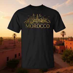 T-shirt vintage fierté marocaine : Ligne de démarcation de Marrakech pour usage promotionnel - Product Image 3