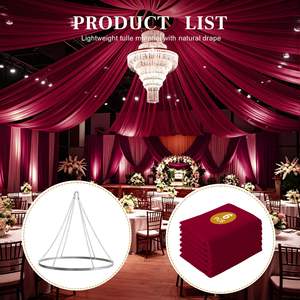 Kit de draperie de plafond vert sauge, 6 rideaux en voile <span class=keywords><strong>suisse</strong></span> de 20 pieds avec anneaux de suspension de 60 cm - Product Image 5