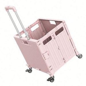 Nhựa Cán gấp giỏ hàng tạp hóa Xe đẩy mua sắm có thể gập lại Gấp xe đẩy Mua sắm giỏ hàng với bánh xe cầu thang - Product Image 3