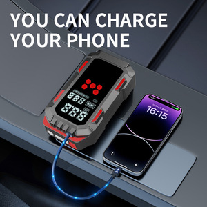 เครื่องสูบลมยางดิจิตอล 12V 72V พร้อมจั๊มพ์สตาร์ทเตอร์ 6000mAh ชุดจ่ายไฟฉุกเฉิน พร้อมที่หนีบและปั๊มลมสำหรับยานพาหนะ - Product Image 4