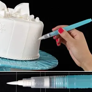 ソフトブラシスクイーズペン食用/メタリックインク6個入りケーキ装飾用