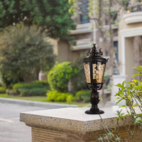 Lampe de jardin solaire LED extérieure de haute qualité en aluminium vintage antique, étanche IP65, sur pied