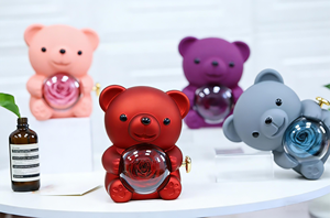 Collana a Forma di Orsacchiotto con <span class=keywords><strong>Anello</strong></span> Portarosa Eterno in Cupola Acrilica, Scatola Portagioie Rotante, Regalo Creativo per la Festa della Mamma - Product Image 6