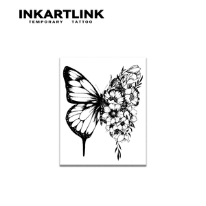 Tatuaje Temporal Personalizado de <span class=keywords><strong>Mariposa</strong></span> y Flor, Resistente al Agua, de Larga Duración (15 Días), Arte Corporal Semipermanente para Brazo, <span class=keywords><strong>Pierna</strong></span>, Mujeres y Hombres - Product Image 4
