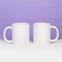 Mug à café en céramique personnalisé avec logo, 350 ml, 11 oz, design moderne avec poignée intérieure de la même couleur, produit de sublimation pour la rentrée scolaire