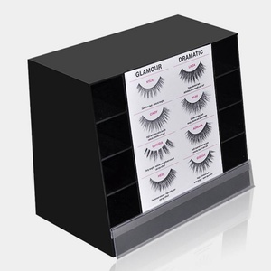 Hot Sale Wholesale Custom Eyelash Cardboard Counter Display Black Promotion PDQ Cardboard Cosmetics Display <b>Box</b> with Logo - Product Image 3