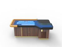Table de roulette en cuir de haute qualité en bois massif inversé doré de casino Table de poker de style ovale moderne pour les jeux de hasard