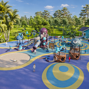 Equipo de Juegos al Aire Libre con Temática Oceánica Personalizado, con Tobogán de Túnel de Pulpo para Parques Acuáticos, Resorts de <span class=keywords><strong>Playa</strong></span>, Sitios Emblemáticos Municipales - Product Image 1