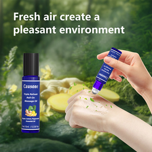 Bille de massage rafraîchissante au curcuma, citron et menthe, roll-on d'aromathérapie essentielle pour le soulagement des démangeaisons, la revitalisation mentale et les piqûres d'insectes - Product Image 6