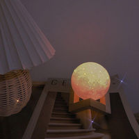 Lampe lunaire créative à commande tactile LED, lampe de chevet rechargeable, lumière d'ambiance ciel étoilé pour chambre à coucher