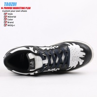 Chaussures de basket classiques pour hommes, style basse, en cuir, avec logo imprimé personnalisé et design original, baskets personnalisées avec logo