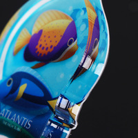 Logotipo de patrón personalizado, pegatina magnética para nevera, Mini regalo promocional para interiores, imanes de nevera de océano simulados en 3D acrílicos