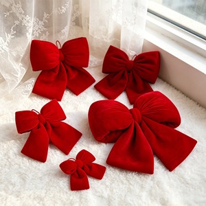 Fence Stairs Railing Fireplace Christmas Tree <b>Bows</b> <b>Large</b> Velvet Xmas Ornament <b>Bow</b> Red Christmas <b>Bows</b> for Tree - Product Image 6
