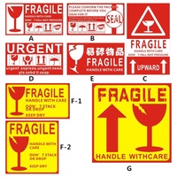 Étiquettes d'expédition fragiles personnalisées en papier imperméable avec adhésif permanent, couleurs CMYK, tailles personnalisées, formes octogonales