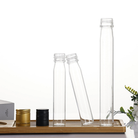 Usine Personnalisé Haute Borosilicate 50ml 100ml Tube De Verre Bouteille pour Emballage De Vin Whisky Tequila Liqueur Esprit Petite bouteille En Verre