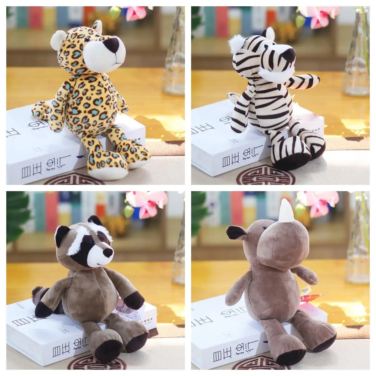 Best Selling Cute Cartoon Elephant Monkey Giraffe Tiger Lion Plush Zoo Animal Stuffed Toys for Kids
