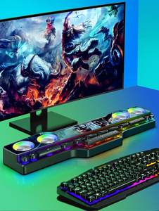 Haut-parleur miroir <span class=keywords><strong>de</strong></span> jeu V18 RGB pour PC, boîte <span class=keywords><strong>de</strong></span> <span class=keywords><strong>son</strong></span> 3D, <span class=keywords><strong>barre</strong></span> <span class=keywords><strong>de</strong></span> <span class=keywords><strong>son</strong></span> avec horloge, <span class=keywords><strong>audiophile</strong></span> haut <span class=keywords><strong>de</strong></span> gamme, haut-parleur professionnel - Product Image 3