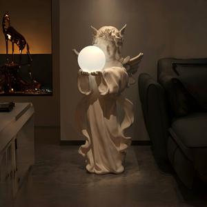 Escultura de Resina Estilo Europeo, Diseño de Ángel <span class=keywords><strong>Alice</strong></span>, Hecha a Mano, para Sala de Estar, Entrada, Almacenamiento de Llaves, Vinoteca, Mueble para TV, Salón, Grande - Product Image 1