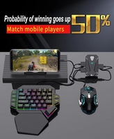 Clavier à une main coloré 35 touches avec support pour téléphone portable, manette de jeu pour jeux de tirage au poulet, accessoire de jeu portable pour jeux de tirage au poulet