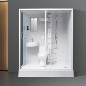 Unité de salle de bain préfabriquée sur mesure tout-en-un avec douche, lavabo et toilettes - Product Image 5