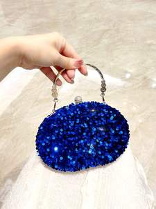 Nueva llegada bolso de mano <span class=keywords><strong>verde</strong></span> <span class=keywords><strong>vestido</strong></span> Vintage bolso de noche bolsos de fiesta precio al por mayor bolso de mano de <span class=keywords><strong>lentejuelas</strong></span> con asa de Metal - Product Image 3