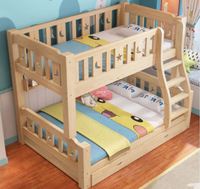 AILICHEN Lit superposé au design moderne pour adultes Lit haut et bas en bois avec panneau Lit haut et bas en bois massif