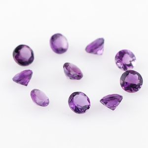 YASHEE - Piedra Preciosa de Amatista Natural, Corte Brillante Redondo de 4x4 mm, Suministros para la Elaboración de Joyas, Piedra Curativa para Chakras - Product Image 4