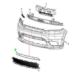 Grille inférieure du pare-chocs avant Dodge Durango 68402077AA Bande en plastique 2018-2020 - Product Image 4