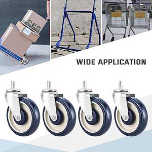 5 "Polyurethan Einkaufs wagen Lenk rollen LBS Tragfähigkeit Schwenkbares Gewindestelle-Rollen rad für Wagen - Product Image 4