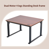 Poste de travail à double moteur, 4 pieds réglables en hauteur, bureau de direction, bureau intelligent assis-debout avec base de cadre de table élévatrice