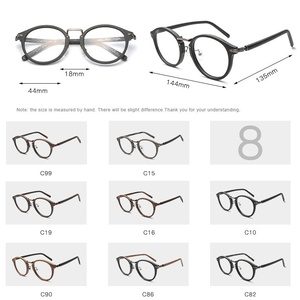 Cadre fait à la main nouveau style japonais classique femmes et hommes plat <span class=keywords><strong>bois</strong></span> rétro lunettes rondes - Product Image 4