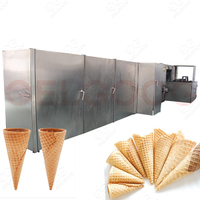 Mini ligne de production de machine de cône de crème glacée Machines commerciales de morsures de cône de gaufre
