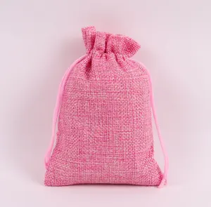 On Stock Plain Organic Jute Pouch Linen Bag Small Reusable Hemp Drawstring Bags Jewelry Bags Gift Pouches