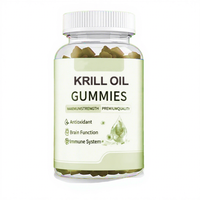 Gummies d'huile de krill OEM Oméga-3 DHA pour la santé cardiaque et cérébrale, complément biologique naturel pour le système immunitaire