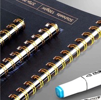 LISI A4/8K130 GSM Carnet de croquis de dessin lisse de grande taille pour marqueurs à alcool Liés en spirale avec tampons marqueurs Papiers d'art