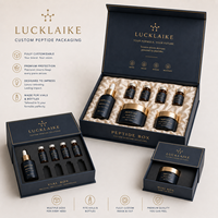 Boîte en carton pliable personnalisée à glissière pour ampoules de peptides, emballage de 3 ml, boîtes en papier personnalisées pour 4/8 flacons